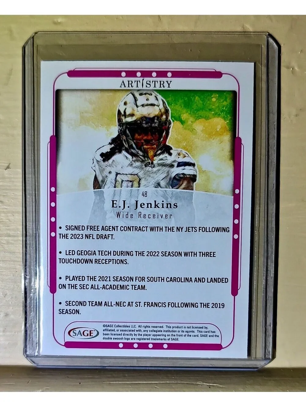 E.J. Jenkins 2023 SAGE NFL Artistry Football #48 Card